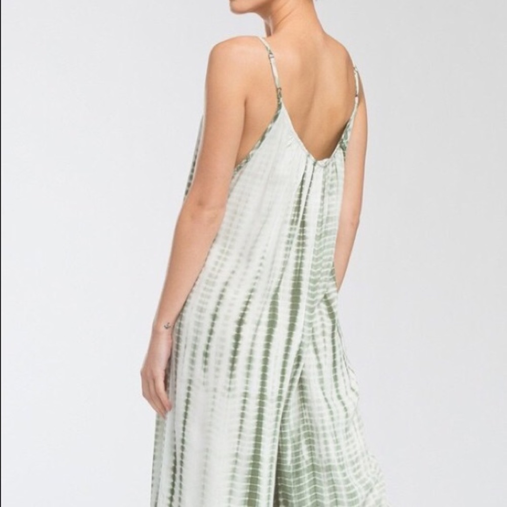 Tie Dye 3/4 Length Jumpsuit- OLIVE ONLY - Picture 5 of 5